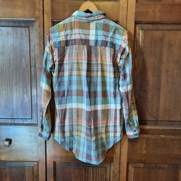 Toad & Co Recycled Cotton Plaid Pullover Button Tunic Top With Pockets Size S - Picture 11 of 14